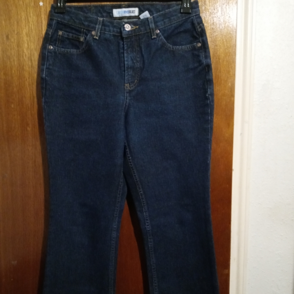 Dark blue jean womens high waist